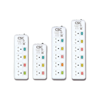 CSC ปลั๊กไฟมาตรฐาน มอก. 3-6ช่อง สวิตช์ทุกช่อง มี/ไม่มีUSB 3-5เมตร ColourSwitch