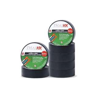 โปรโมชั่น : Thai KK® เทปพันสายไฟ รุ่นยาว20เมตร สีดำ PVC Electrical Tape 18 มม. x 20 เมตร แพ็ค 10 ม้วน