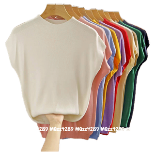 MQzz4289 พร้อมส่ง เสื้อทำงานแขนสั้นแบบใหม่ คอสูง ผ้าไหมพรม นุ่มนิ่ม ใส่สบาย ยืดได้เยอะ สาวอวบใส่ได้ Free Size