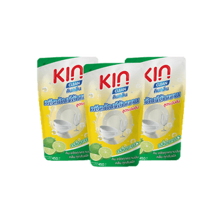 โปรโมชั่น : คิน คลีน น้ำยาล้างจาน สูตรเข้มข้น แบบถุง 450 ml.x 3 ซอง - Kin Clean Dishwashing Liquid 450 ml.x 3