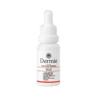 Dermie Anti-Acne Solution Serum 20 ml. เซรั่มแก้ปัญหาสิวพร้อมช่วยลดกลไกการเกิดสิว สลายสิวตั้งแต่ต้นตอ แม้สิวใต้ผิว