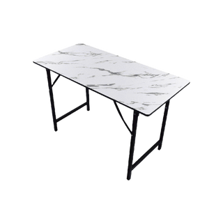Inmyhomeโต๊ะพับอเนกประสงค์ ลายหินอ่อนสีขาว ขนาด 60x120x75 cm
