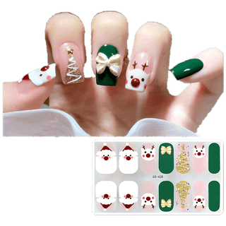 โปรโมชั่น : 【พร้อมส่ง】สติกเกอร์ตกแต่งเล็บ ลายกวาง เกล็ดหิมะ ต้นคริสต์มาส ไล่โทนสี DIY