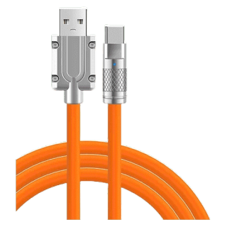 สายชาร์จเร็ว 120W 6A Super Fast Charge LED OD6.0หนา สายซิลิโคน Quick Charge สาย Type C สำหรับ Xiaomi Huawei