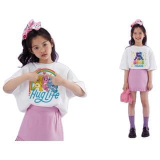 Pretty Care Bears เสื้อยืด พิมพ์ลายหมีน่ารัก ของขวัญ สําหรับเด็กผู้หญิง
