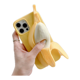 โปรโมชั่น : เคสโทรศัพท์มือถือแบบนิ่ม ลายกล้วยตลก 3D พร้อมที่ตั้งวาง สําหรับ iPhone 14 Plus 13 12 11 Pro Max 6 6S 7 8 Plus X XS Max XR SE 2020 5 5S