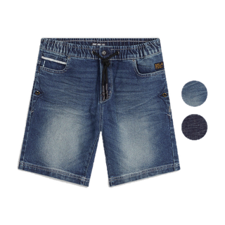 DAVIE JONES กางเกงขาสั้น ผู้ชาย เอวยางยืด กรมฟอก กรม SH0076 NV MN Elasticated Shorts in Navy Mid navy