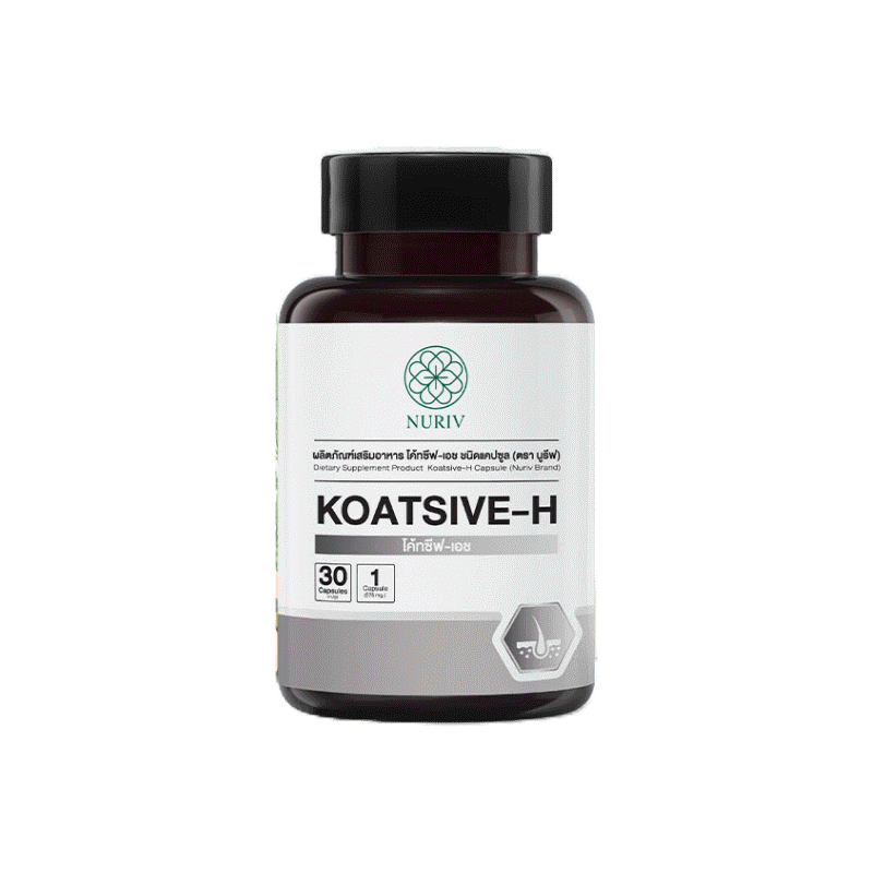 โปรโมชั่น : Nuriv Koatsive-H โค้ทชีฟ-เอช อาหารเสริมบำรุงรากผม ลดผมหลุดร่วง กระตุ้นผมขึ้นใหม่ เสริมเคราติน 30 แคปซูล