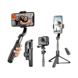 4in1 L08 Gimbal Stabilizer ไม้เซลฟี่ ระบบกันสั่น กันสั่นสำหรับมือถือขาตั้งกล้อง ด้วยรีโมทควบคุมบลูทู