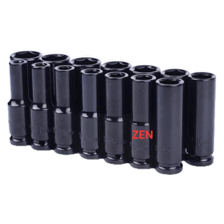 ZEN ลูกบล็อกยาว ลูกบล็อกลมดำ 6 เหลี่ยม 1/2 (4หุน) CR-MO (ขายแยกเบอร์) 8-24mm ของแท้ สินค้าพร้อมส่ง