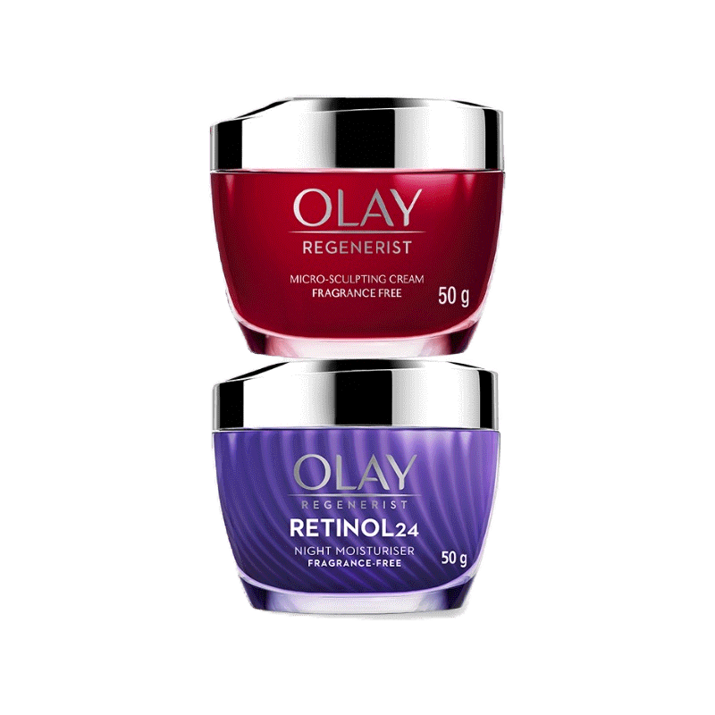 [คู่] OLAY Regenerist Micro Sculpting Day + Retinol24 Moisturizer เซรั่ม ไนท์ครีม สกินแคร์ลดเลือนริ้วรอย