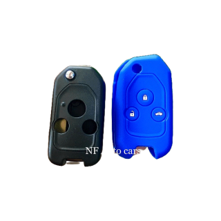 โปรโมชั่น : กรอบรีโมท สำหรับรุ่น CR-V Accord แบบ 3 ปุ่ม Logo Type-R พับกุญแจเก็บในตัว แถมปลอกซิลิโคน