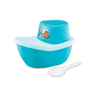 Nanny ชุดชาม ชุดหัดทานอาหาร ทรงเรือ พร้อมช้อนส้อมสำหรับเด็ก มีให้เลือก 2 สี มี BPA Free