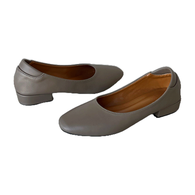 รองเท้าคัชชู หัวตัด 1 นิ้ว ไซส์ใหญ่ 35-46 สีดาร์คมอคค่า [Dark Mocha SQ1] UNTONE