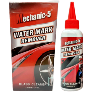 Mechanic-5 น้ำยาขัดคราบน้ำที่กระจก เช็ดคราบบนกระจก เช็ดกระจกรถ Water mark ในกล่องมีฟองน้ำกับกุงมือให้ด้วยนะค่ะ