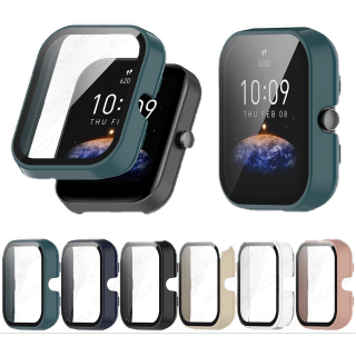เคส PC ป้องกันเต็มจอ พร้อมกระจกนิรภัย สําหรับ Huami Amazfit BIP 3 / BIP 3 Pro watch Cover