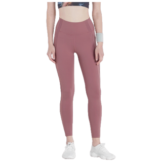 Wakingbee Figure Leggings (Maroon) เลกกิ้ง ออกกำลังกาย ตัดต่อตาข่าย เอวสูง พรางหุ่น มีกระเป๋า