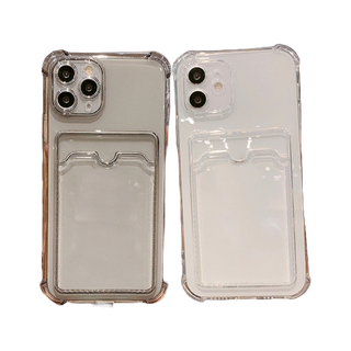 เคสใสสำหรับ Compatible for iPhone 14 13 12 11 Pro Max X XS Max XR 11 12 13 14 Pro 7 8 Plus SE การ์ดผู้ถือ เคสซิลิโคนใส