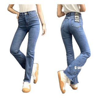 G007 G018 กางเกงยีนส์เอวสูงพิเศษผ้ายีนส์ยืดทรงขาม้า Lady Stretch Denim (Gasoline & Garage) ปั๊มน้ำมันแก๊สโซลีน (G)