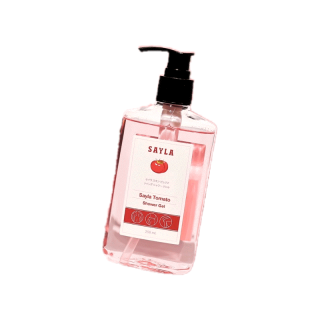 Sayla Tomato shower gel เจลอาบน้ำ ผิวสวยกระจ่างใส แก้ขาลาย รอยดำ รอยแตกลาย กลิ่นหอมติดตัว