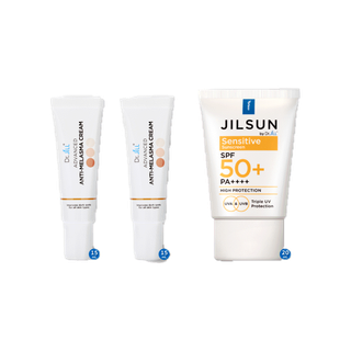 [ส่งฟรี] เซตปิดวงจรฝ้า Melasma ครีมทาฝ้า 2 หลอด 15 mL. + JILSUN Sensitive ครีมกันแดด สำหรับผิวแพ้ง่าย 1 หลอด 20 mL.