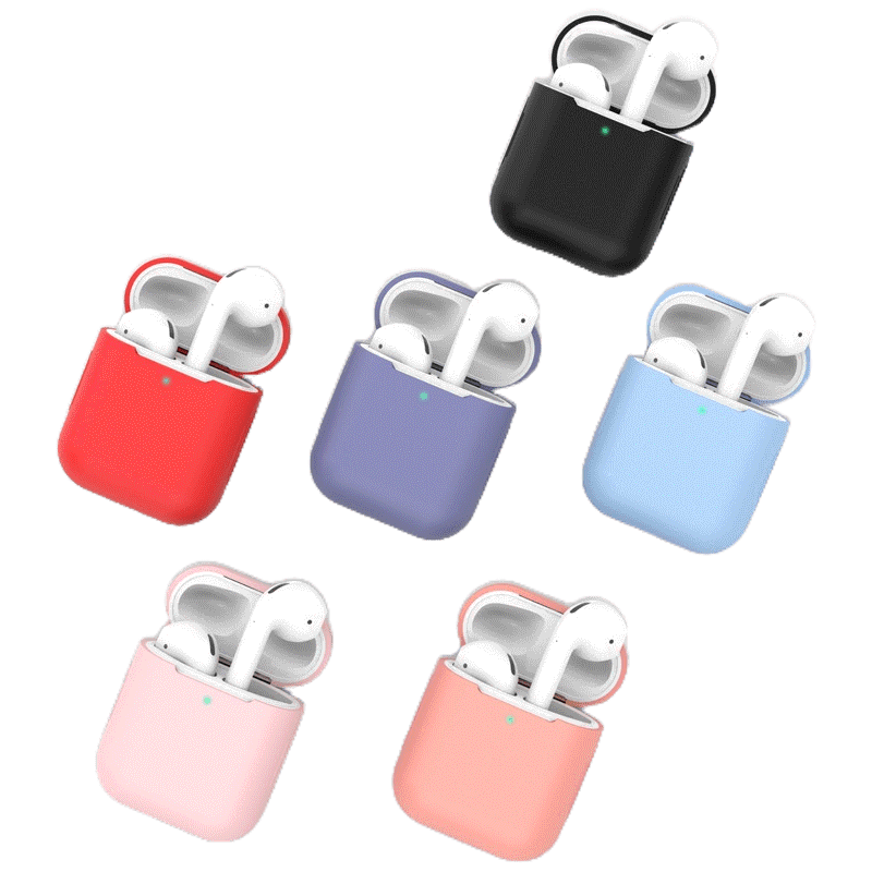AirPods Case เคสกันกระแทก สำหรับหูฟัง Airpods1/2 เคสซิลิโคนยางนิ่มสีพื้น พกพาง่าย airpdos 1/2 case airpods protective cover