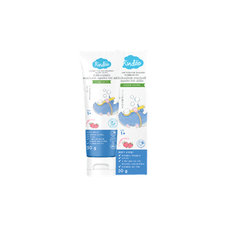 Kindee คินดี้ ยาสีฟันออร์แกนิค สูตร 500PPM กลิ่นสตรอเบอร์รี สำหรับน้องอายุ 1 ขวบ ขนาด 50 กรัม