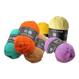 ไหมพรม/คอตตอนนม4Ply/Milk cotton yarn มีมากกว่า60 สี/ขนาด50กรัมไหมพรม /เนื้อนิ่ม/ ถักง่าย/ ถักโครเชต์/พร้อมส่ง/เก็บปลายท