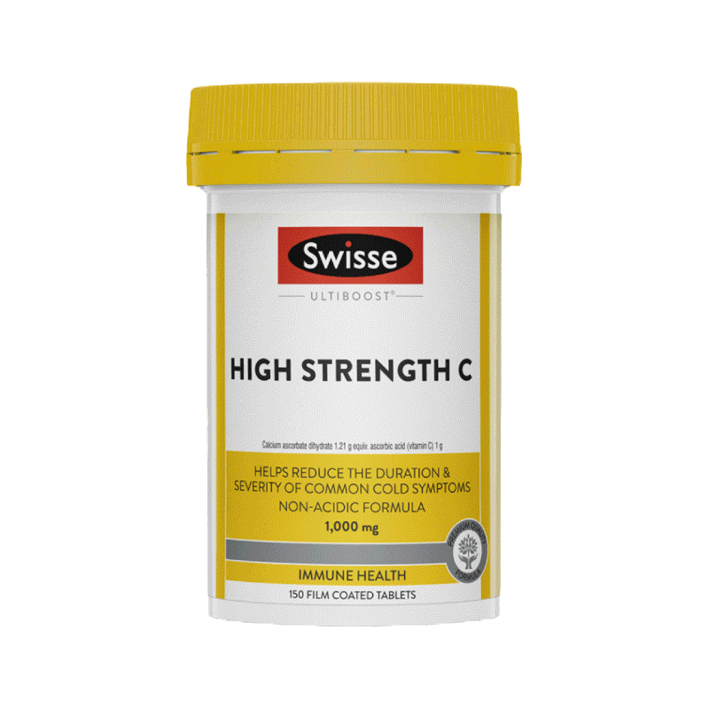 Swisse Ultiboost High Strength C อัลตร้าบูส วิตามินซีเข้มข้นสูง 150 เม็ด (วันหมดอายุ:05/2025) [ระยะเวลาส่ง: 5-10 วัน]