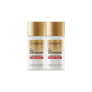 [แพ็กคู่]ลอรีอัล ปารีส ยูวี ดีเฟนเดอร์ อินวิซิเบิ้ลฟลูอิด SPF50+ PA++++ 50 มล.(loreal uv defender)
