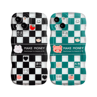 เคสโทรศัพท์มือถือแบบนิ่ม ลายการ์ตูนหมีหมากรุก สําหรับ Samsung A04 A12 A14 A04s A32 A22 A03s A30s A20s A51 A52 A04E A21s A50 A50s A53 A52s A23 A20 A30 A33 M32 A11 A13 A02s A03 A31
