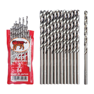 TIGA ตราเสือ (1 ดอก) ดอกสว่านเจาะสแตนเลส เจาะเหล็ก เจาะไม้ (JAPAN) 1/64"-17/64" ผลิตจากเหล็กไฮสปีด