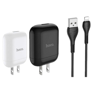 HOCO HK2 SET เซ็ตหัวชาร์จพร้อมสายชาร์จ สำหรับ iOS /Micro/Type-C ชาร์จเต็ม จ่ายไฟสูงสุด 3.4A - Single Port Charger set