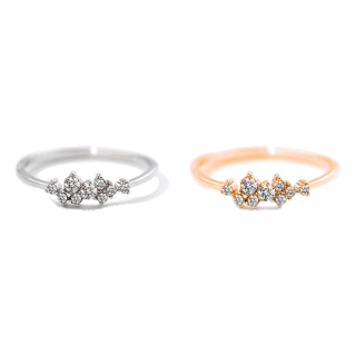 แหวนหมั้นแหวนแต่งงานทองคำ 14K Cubic Zirconia