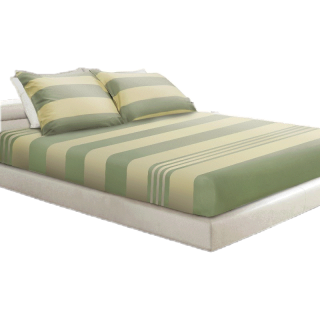 Synda ผ้าปูที่นอนรัดมุม Cotton Satin 500 เส้นด้าย รุ่น SMOOTHLY GREEN / PINK