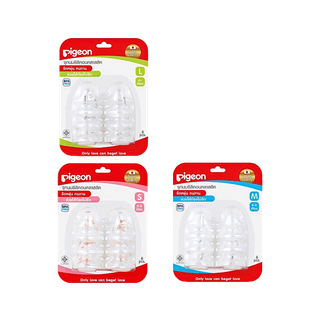 ลด10% โค้ด DDXDECW4 PIGEON พีเจ้น จุกนม คอแคบ ซิลิคอน รุ่นคลาสสิค CLASSIC **แพ๊ค 6 ชิ้น**