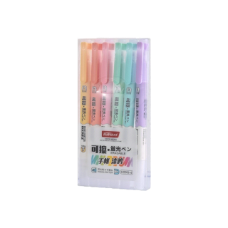 ปากกาไฮไลท์แบบลบได้ 6สี tenfon รุ่นH-2306 สีชัดแบบสว่าติดทนทาน สีไม่ซีดจางหรือคล้ำลงตัวด้ามทรง แบบแพ็ค(ราคาต่อชุด)