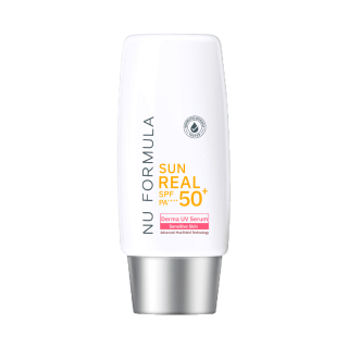 Nu Formula Sun Real SPF 50+ PA++++ Derma UV Serum 40g. นูฟอร์มูล่า กันแดดเซรั่ม สำหรับผิวแพ้ง่าย