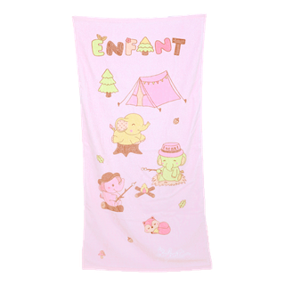 Enfant (อองฟองต์) ผ้าขนหนูลายน้องช้าง สีชมพู ขนาด 24x48 นิ้ว