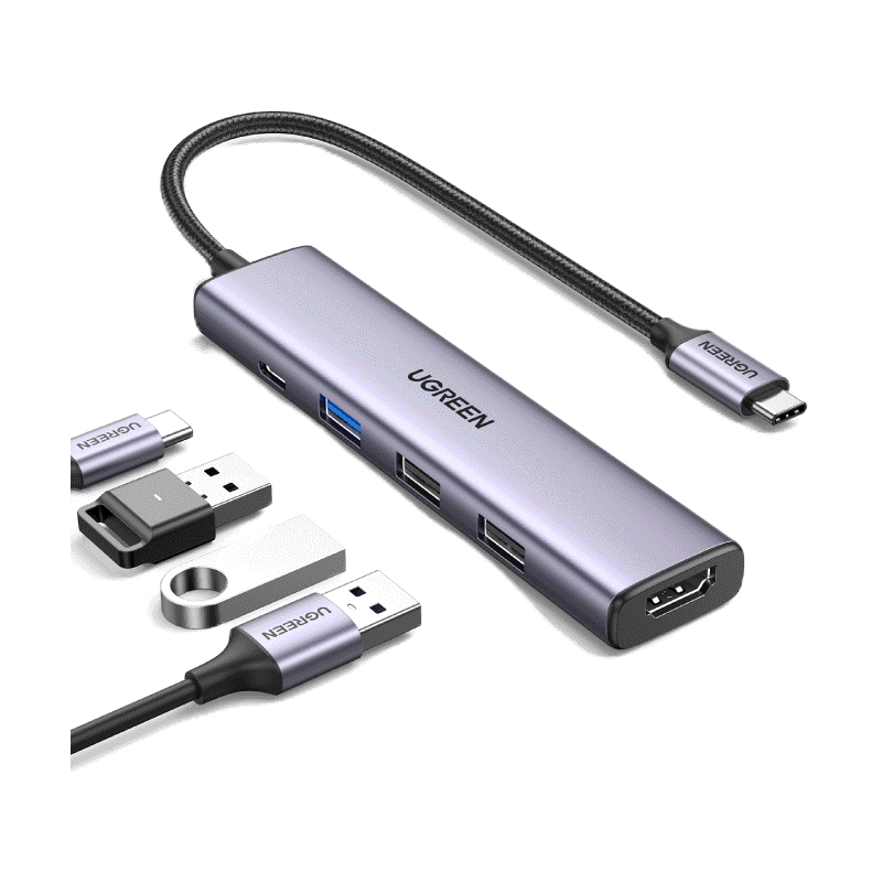 โปรโมชั่น : UGREEN รุ่น 15495 HUB Type C 5in1 รองรับ 4K30Hz PD100W USB3.0 x1  USB2.0 x2 อะแดปเตอร์ฮับ