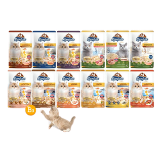 โปรโมชั่น : 12 ซอง Kaniva อาหารเปียกแมว เปียกแมว คานิว่าเพาซ์ ผสม Vitamins Ball ขนาด 70 กรัม