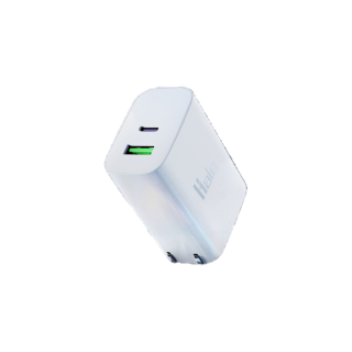 HALE 65W หัวชาร์จ 2 พอร์ต USB-A USB-C สำหรับ ϊPhone ϊPad โน็ตบุค แท็บเล็ต MateBook Huawei Samsung fast charging HA-08
