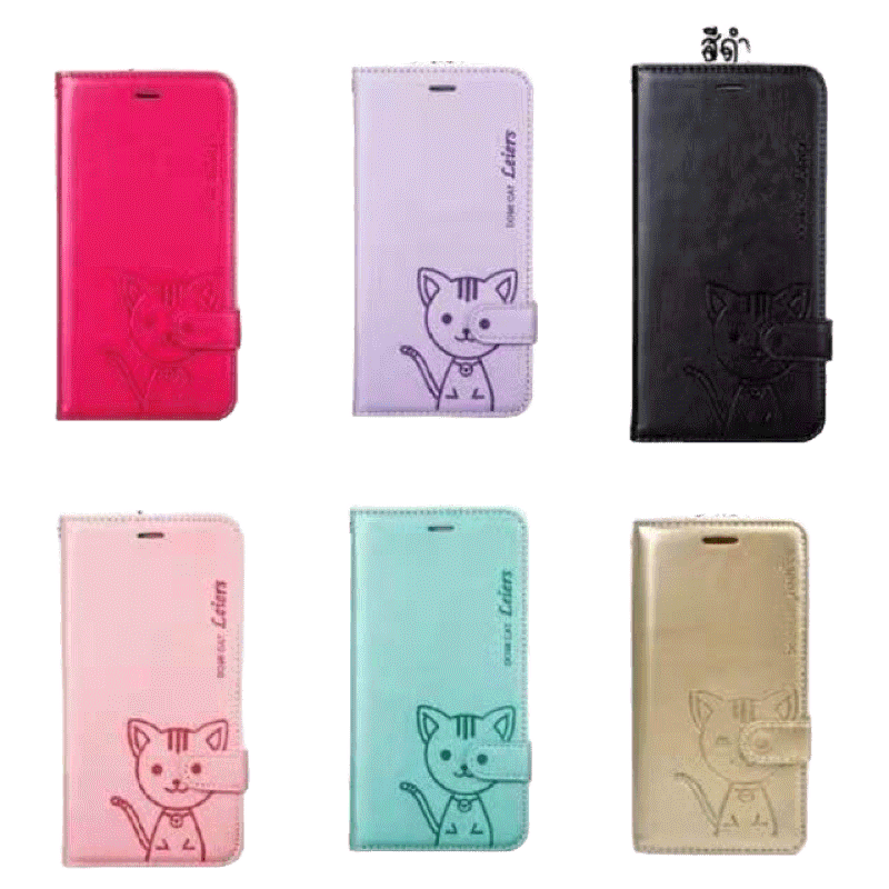 เคสฝาพับหนัง DOMICAT WIKO Y61 VIEW MAX Hot10 viewmax SUNNY4 sunny5 itel A36 LTELA36 เคสฝาพับแมว