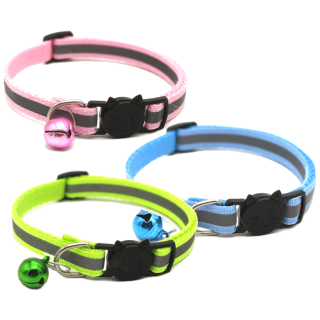 โปรโมชั่น : AL-139 ปลอกคอสัตว์เลี้ยง ปลอกคอสุนัข หมา ปลอกคอแมว collar มี 12 สี ปรับขนาดได้ สายสะท้อนเเสง ตัวล็อกสีดำหน้าแมว