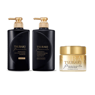 [Exclusive Set] TSUBAKI ซึบากิ พรีเมียม อีเอ็กซ์ อินเทนซีฟ รีแพร์ แชมพู 490มล.+ คอนดิชันเนอร์ 490มล.+ รีแพร์ มาส์ก 180ก.
