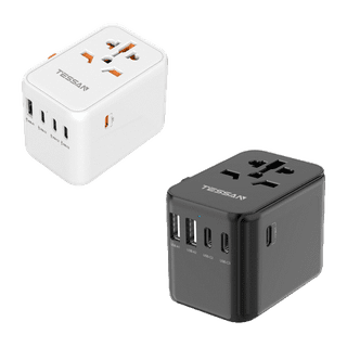 โปรโมชั่น : TESSAN 3 Type Cหัวแปลงปลั๊กไฟ Universal Travel Adapter มาพร้อม ช่อง USB-C และ USB-A รุ่น สิ่งจำเป็นสำหรับการเดินทาง