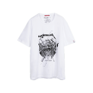 DAVIE JONES เสื้อยืดพิมพ์ลาย สีขาว ทรง Regular Fit Graphic Print T-Shirt in white TB0355WH