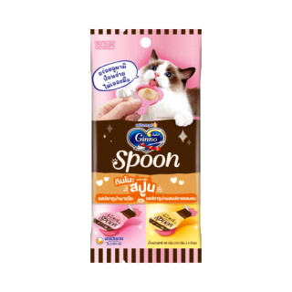 [เลือกรสด้านใน] Ginno Spoon กินโนะ แคท ทรีท สปูน ขนมแมวเลีย 2 รสชาติ 10กรัม 4 สปูน