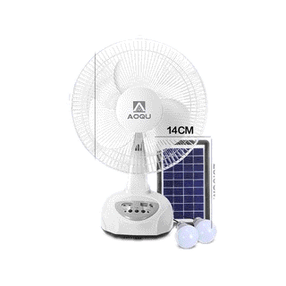 โปรโมชั่น : MeiDee พัดลมโซล่าเซลล์ 14-16 นิ้ว พัดลมพกพา แบตเตอรี่ในตัว หลอดไฟ LED 2 หลอด