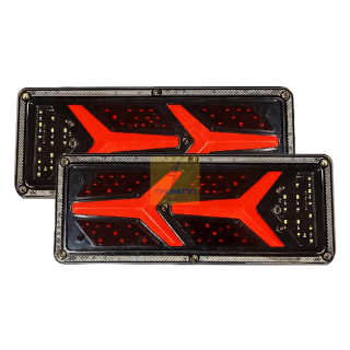 LED 12V/24V ไฟท้ายรถยนต์ รถบรรทุก ยาว32.5CM. *โครงเหล็ก LED 2ชิ้น (ซ้าย-ขวา) RocketY-32C